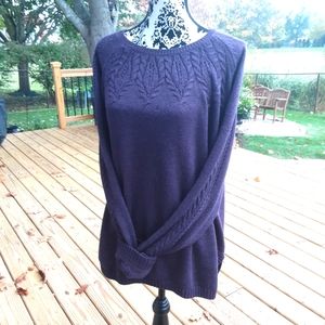 WOMENS RELAXED PURPLE SWEATER XL